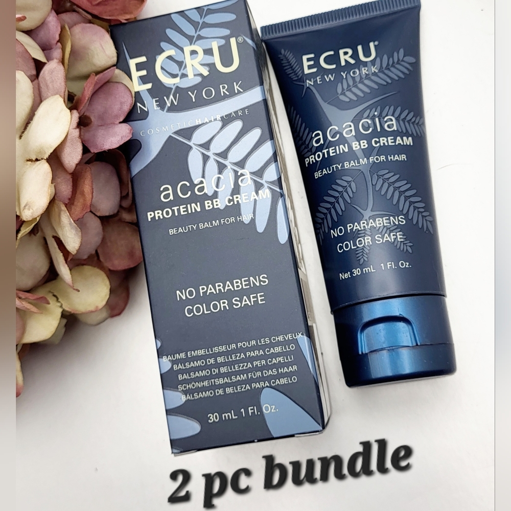 Ecru Acai Protein BB Cream Hair Moisturizing Smoothing Strengthen 2 pc  bundle